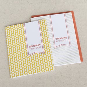 Image of hooray & thanks: 2-pk letterpress cards