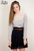 Image of Miss Patina Lace Peter Pan Collar Jumper with Open Bows at Back (Light Grey)