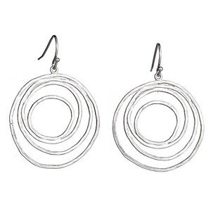 Image of Silver Layered Hoop Earrings