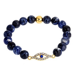 Image of Crystal Evil Eye & Solodate Bead Bracelet