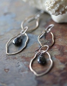 Image of Organic Black Garnet Earrings
