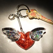 Image of Signature Apple & Winged Heart Key Chain/Purse Charm
