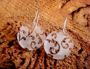 Image of Lace Perspex Earrings Round