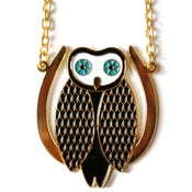 Image of Mysterious Owl Necklace -Gold