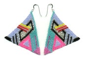 Image of HANDBEADED PYRAMID EARRINGS E5 **AS SEEN IN GRAZIA, STELLA MAG