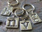 Image of Fine silver initial key chain