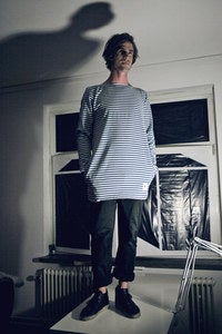 Image of White/blue striped shirt