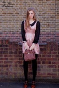 Image of Miss Patina Lace Peter Pan Collar Dress with Button details at Back (Pink)