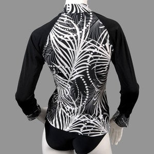 Image of Black & White Tropical Shadows Rashie