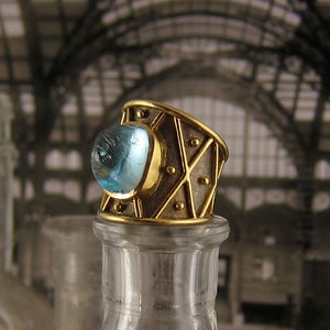 Image of Elizabeth Gage Gold & Aquamarine Ring