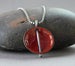 Image of Warm Red Pierced Enamel Pendant Sterling Silver Necklace