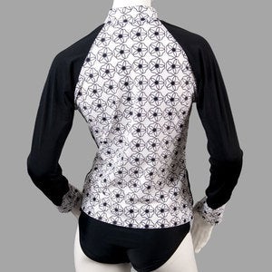 Image of Black & White Heart Flower Rashie - 1 XL left!
