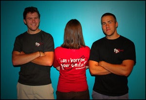 Image of "can i borrow your smile?" t-shirt