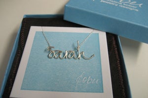 Image of sterling silver handwritten name necklace