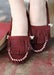 Image of Burgundy Fringe Moccasin
