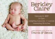 Image of Pinky Stripes Birth Announcement