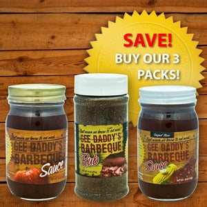 Image of Gee Daddy's Variety Pack | Choose from 2 Sauce Flavors + 1 BBQ Rub