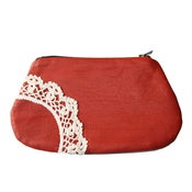 Image of Red Leather Coin Purse by Mina + Oli