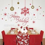 Image of Holiday Christmas Wall Decals Removable Art Holiday Season Wall Art