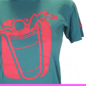 Image of WOMEN'S PEACOCK BLUE DM PONG CUP LOGO T
