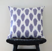 Image of Purple Dot Uzbek Ikat, Silk and Cotton Cushion Cover, Pillow, 45 x 45 cm, 18 inch