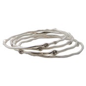 Image of Set of 4 Bangle Bracelets-Silver