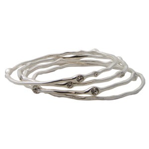 Image of Set of 4 Bangle Bracelets-Silver