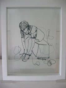 Image of 'TIE YOUR SHOES' GLASS PICTURE