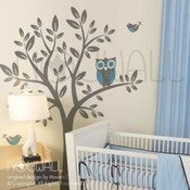 Image of A Giggle and a Hoot Owl Removable Vinyl Wall Decal Art - 090
