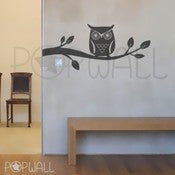 Image of Wall Decal Giggle and Hoot Style -Owl on Branch Theme - 047 Vinyl Wall Decal Sticker