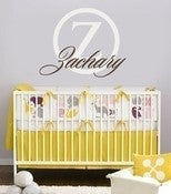 Image of Vinyl Wall Sticker Decal Art - Baby or Childs Name Personalised Monogram