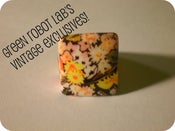Image of Square Vintage Resin Ring, Size 9