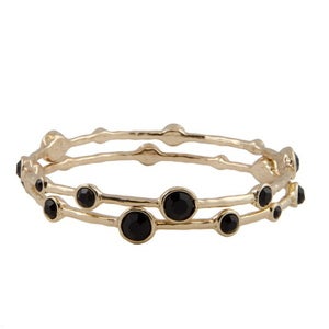 Image of Bangle Bracelet Set-Black