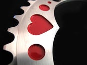 Image of Red heart - Silver chainring