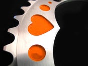 Image of Orange hearts - Silver chainring