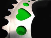Image of Green hearts - Silver chainring