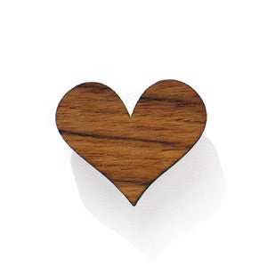 Image of Heart Mini Brooch | Teak