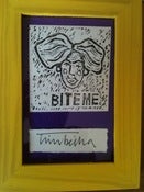 Image of Timberlina Lino Print 'BITE ME' OFFER