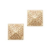 Image of Pave Stud Earrings-Gold