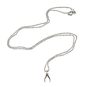 Image of Sterling Silver Wishbone Necklace