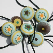 Image of hair elastics (pair) - vintage floral 