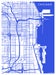 Image of Blue Silk-Screen Printed Map of Chicago