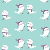 Image of "A Harp Seal Holiday" Gift Wrap
