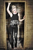 Image of Black snake skin print and jersey leggings