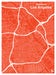 Image of Red Silk-Screen Printed Map of LA