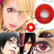 Image of Solid Bold White Out or Red Evil Contact Lens