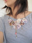 Image of FELICITY painted canvas necklace