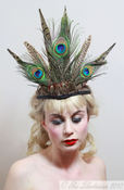 Image of Esmeralda Peacock Feathered Tiara