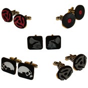 Image of Cufflinks made with recycled vinyl records.