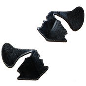 Image of Set of two pins made from recycled vinyl records.